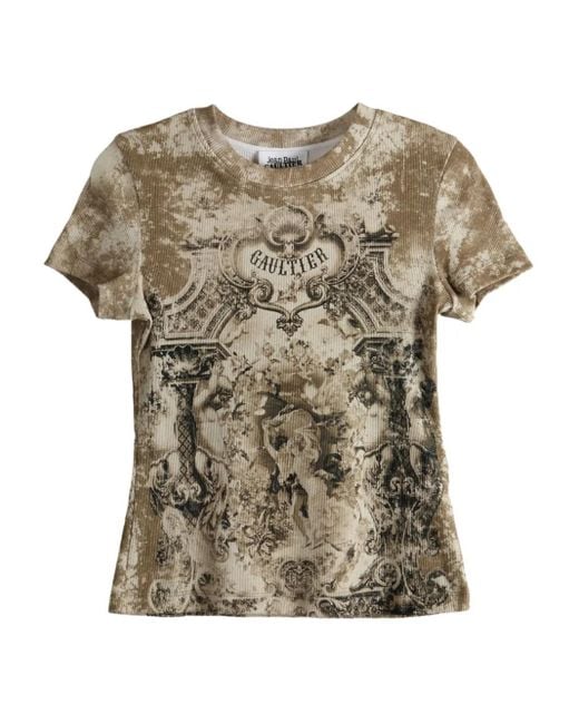 Jean Paul Gaultier Médaillon-print T-shirt Natural