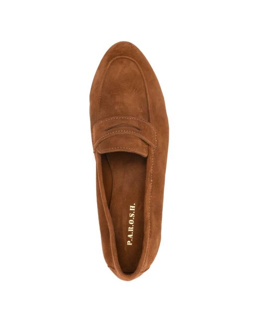 P.A.R.O.S.H. Brown Strap Loafers
