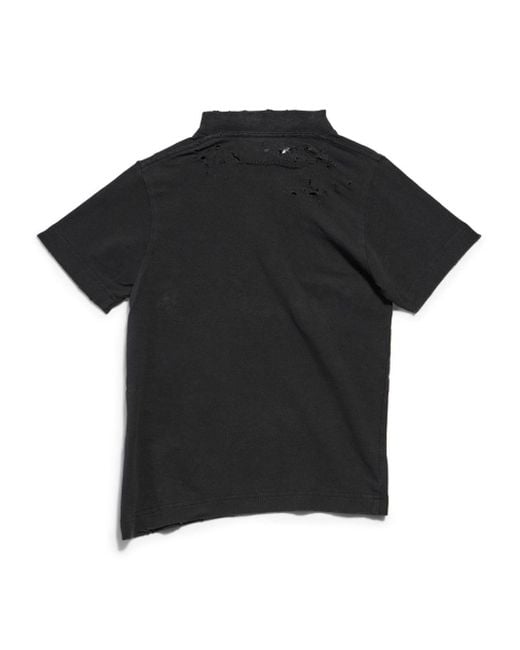 Balenciaga Black Logo-print Distressed-effect T-shirt