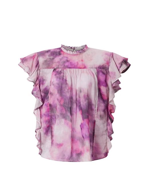 Isabel Marant Pink Daliyane Ruffled Blouse