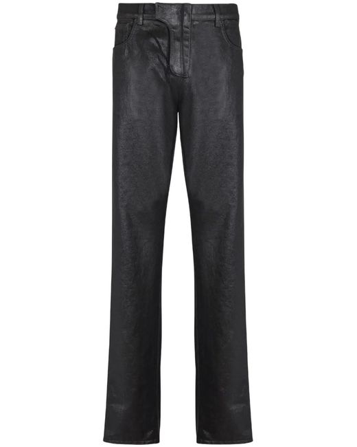 Balmain Blue Logo Patch Trousers for men