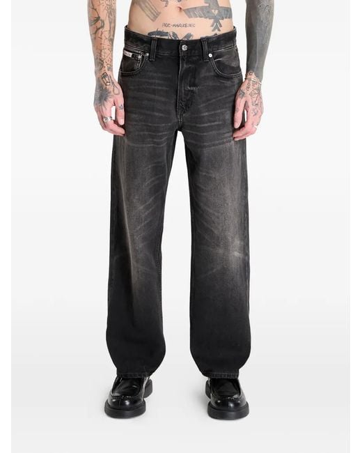 Calvin Klein Black 90S Straight Buttoned Jeans for men