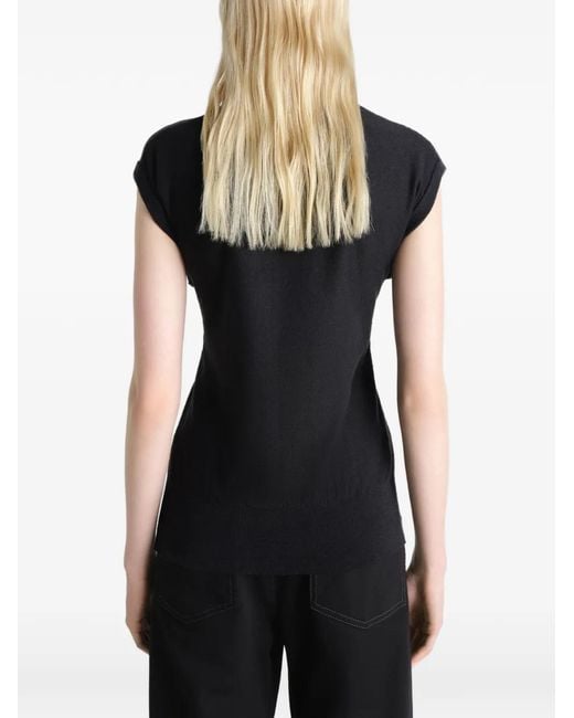 Lemaire Black Sleeveless Buttoned Top