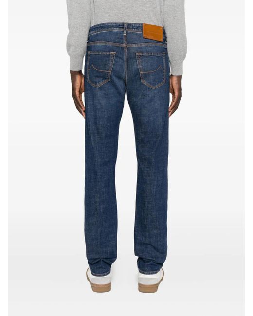Jeans Con Effetto Schiarito di Jacob Cohen in Blue da Uomo