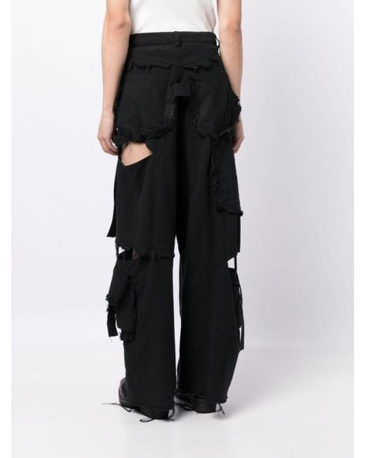 Natasha Zinko Black Jeans mit Cargo-Taschen
