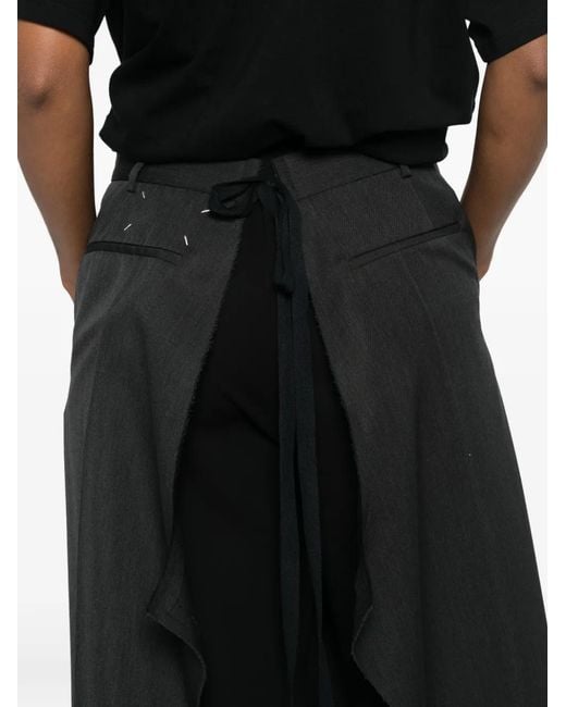 Maison Margiela Black Layered-Design Maxi Skirt