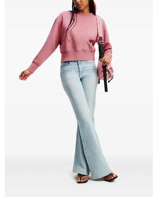 Karl Lagerfeld Pink Logo-Print Sweatshirt