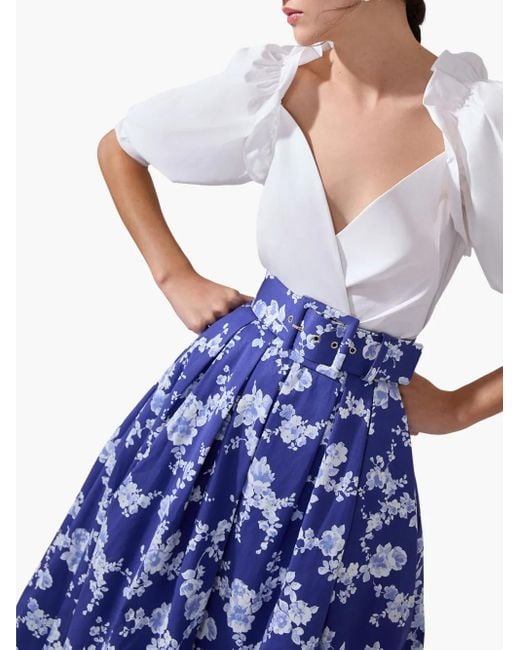 Carolina Herrera フローラル スカート Blue
