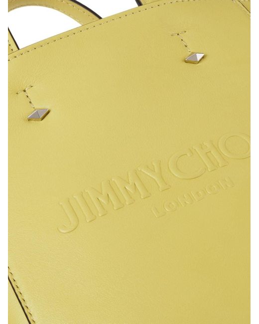 Jimmy Choo Yellow Lenny Debossed-logo Leather Tote Bag