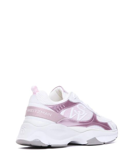 Stuart Weitzman White Panelled Sneakers
