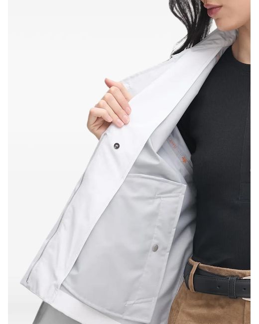 Save The Duck White Double-Breasted Cropped Jacket