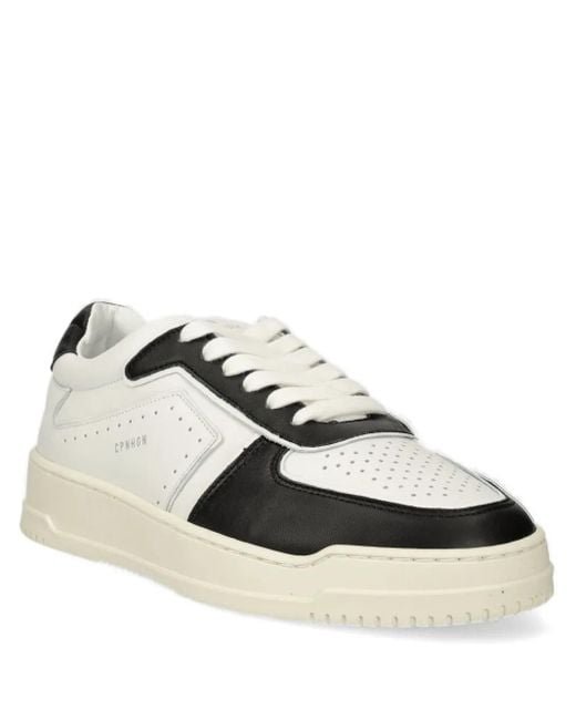COPENHAGEN White Perforated Panelled Sneakers for men