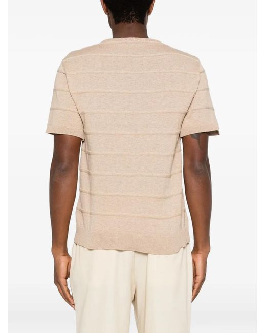 Imperial White T-Shirt À Rayures Horizontales for men