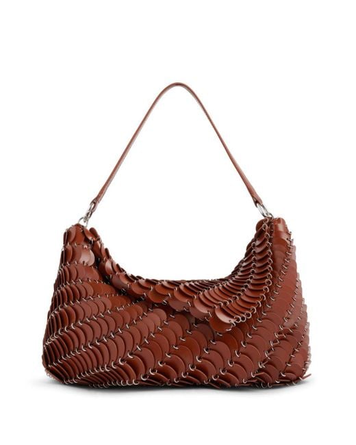Rabanne Brown Paco Leather Shoulder Bag