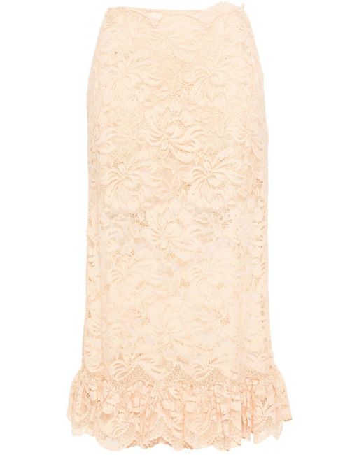 Rabanne Natural Corded-lace Midi Skirt
