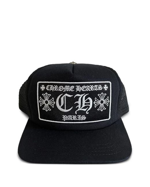 Chrome Hearts Black Paris Trucker Hat for men