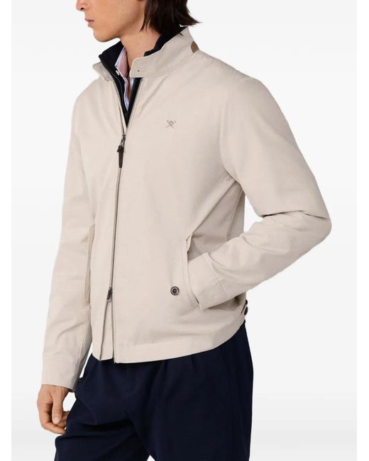Hackett Natural Logo-Embroidered Harrington Jacket for men