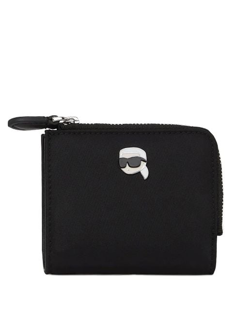 Cartera Ikon con cremallera Karl Lagerfeld de color Black