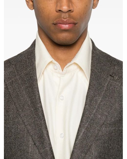 Tagliatore Gray Check-Pattern Wool Suit for men