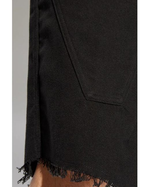 Rick Owens Black Slivered Midi Skirt for men