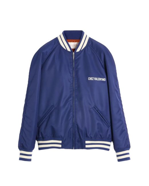 Valentino Garavani Blue Chez Bomber Jacket for men