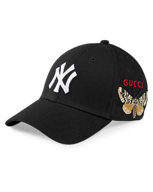 werkloosheid Obsessie zwanger Gucci Baseball Pet Met Ny Yankees� Print in het Zwart voor heren | Lyst NL