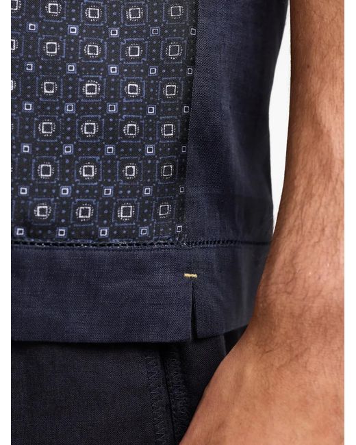 Orlebar Brown Blue Maitan Geometric-Print Shirt for men