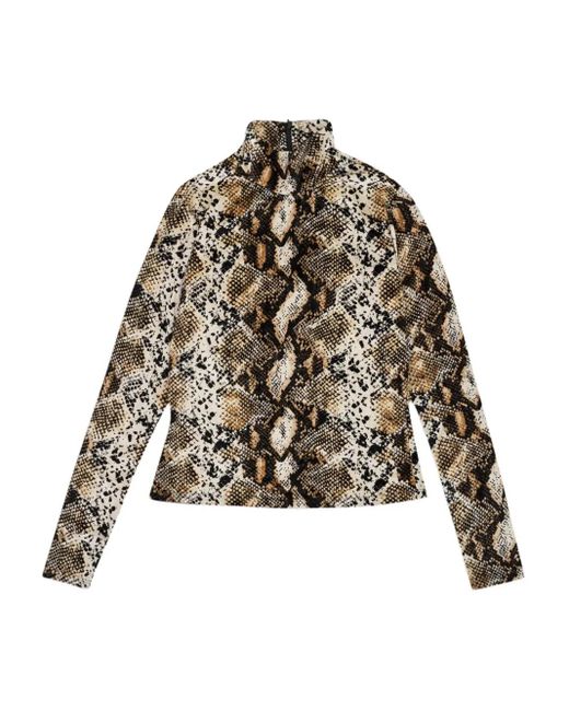 CALLIPYGIAN Black Rollkragenpullover mit Schlangen-Print