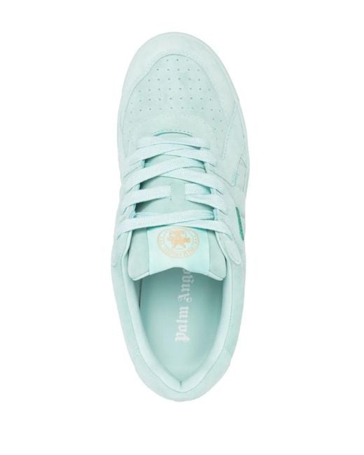 Palm Angels Blue Logo-Print Lace-Up Sneakers for men