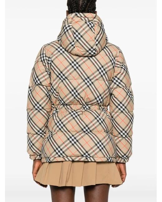 Plumífero con motivo Vintage Check Burberry de color Natural