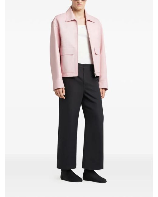 Courreges Pink Double-Pocket Leather Jacket for men