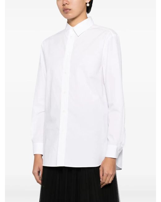 RED Valentino White Camicia Tie-Back Cotton Shirt