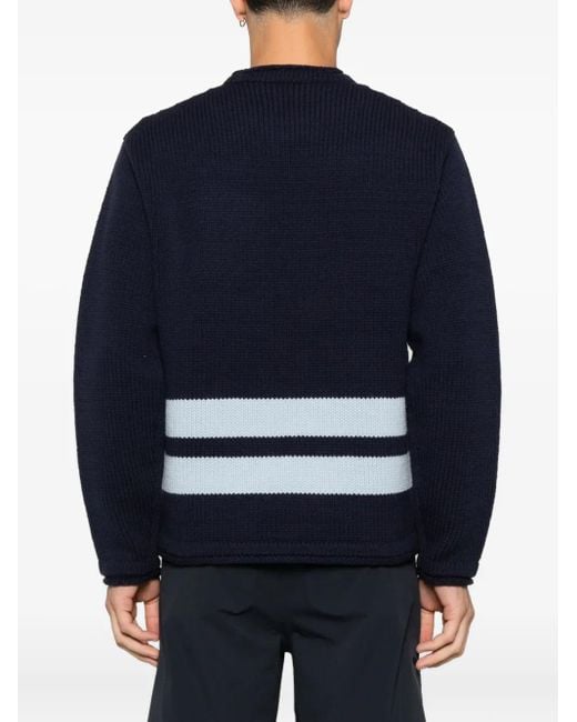 Stone Island Blue Logo-Print Sweater for men