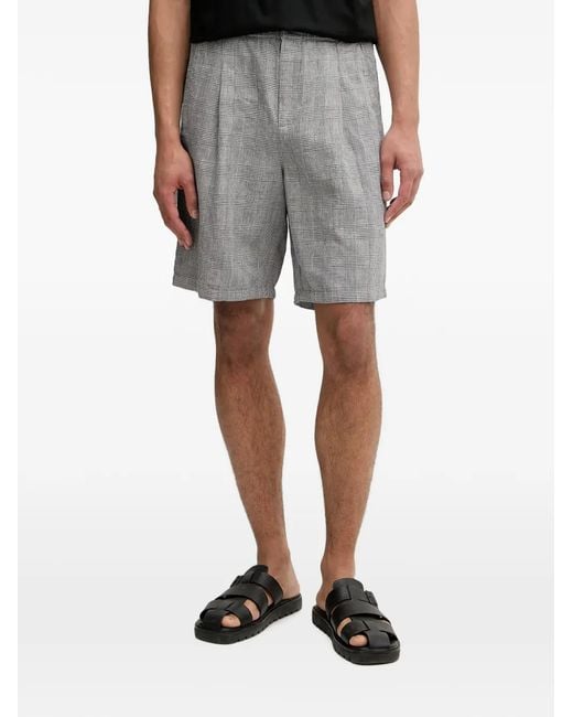 Benetton Gray Pleated Bermuda Shorts for men