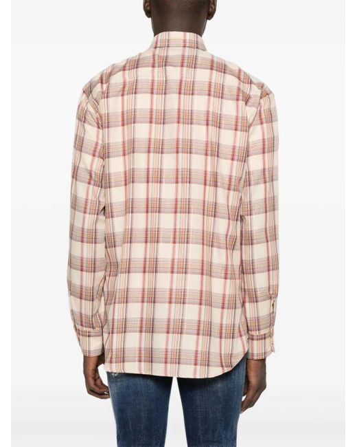 DSquared² Pink Checked Pocket Shirt for men