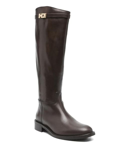 Julie Dee Black 30Mm Buckle-Fastening Leather Boots