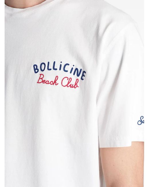 Mc2 Saint Barth White Bollicine Beach Club-Print Portland T-Shirt for men