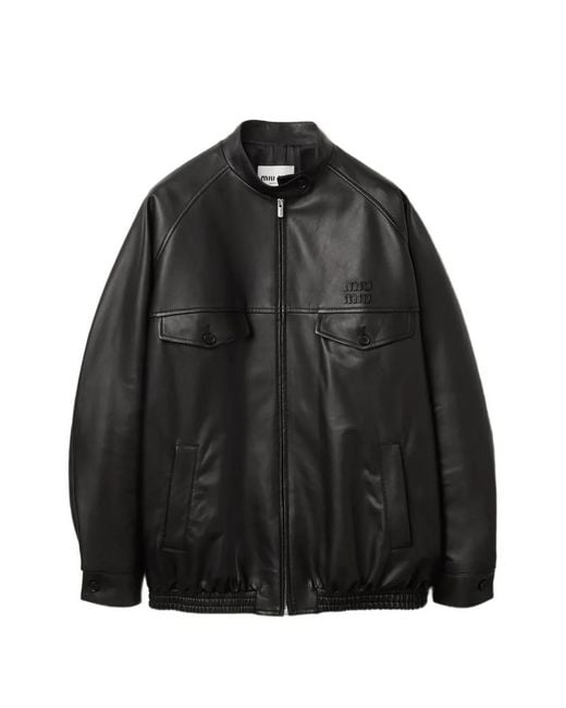 Miu Miu Black Nappa-Leather Jacket