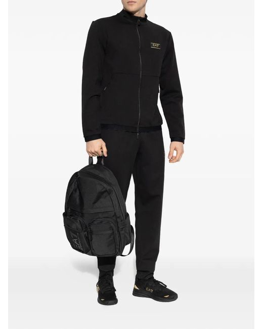 EA7 Black Pantalon De Jogging À Patch Logo for men