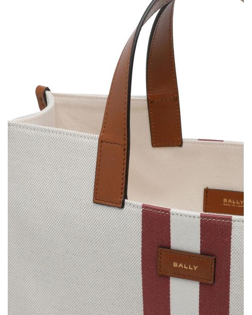 Bally Brown Easy Striped Tote Bag