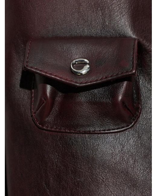 Coperni Brown Leather Epaulette-Detail Jacket