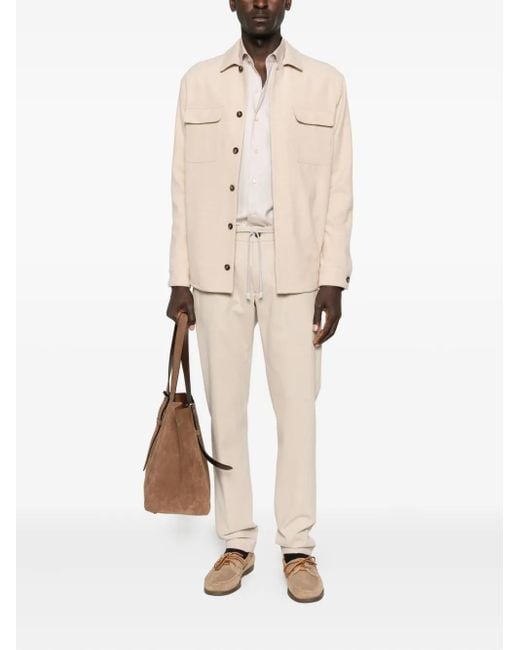 Eleventy Natural Drawstring Trousers for men