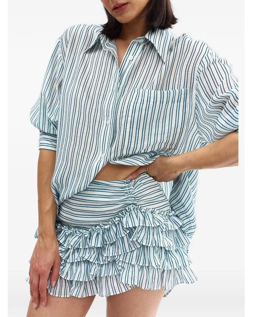 Aston Studio Blue Buddy Striped Shirt