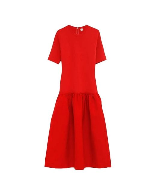 Totême Red Twinflower Tee Dress