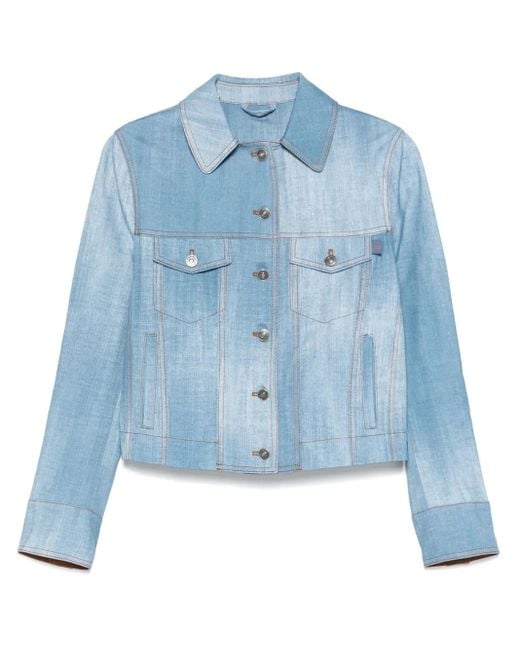 Ermanno Scervino Blue Cropped Denim Jacket