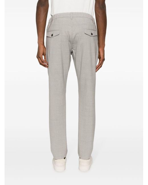 Eleventy Gray Drawstring-waist Tapered Trousers for men