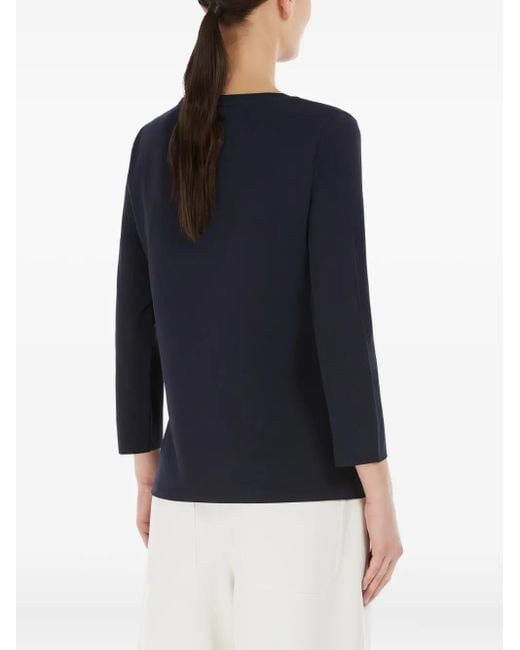 Max Mara Durata ボートネック Tシャツ Blue