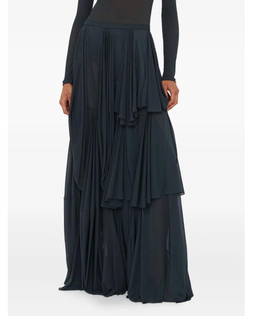 Christopher Esber Blue Solea Ruffled Maxi Skirt