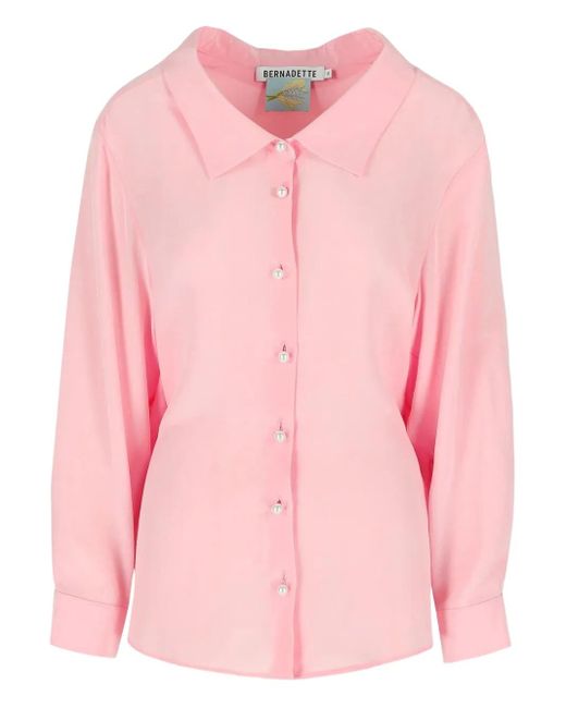 Camisa Guido con botones de perlas BERNADETTE de color Pink