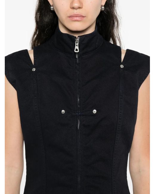 Jean Paul Gaultier Black Zip-Front Sleeveless Dress